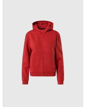 North Sails Sudadera Con Capucha Con Laterales De Canalé - Rojo
