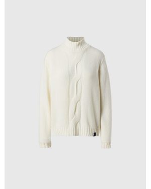 North Sails Jersey De Cuello Alto En Punto De Cable Maxi - Blanco