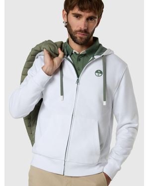 North Sails Full-Zip Hoodie With Contrast Logo - Gris