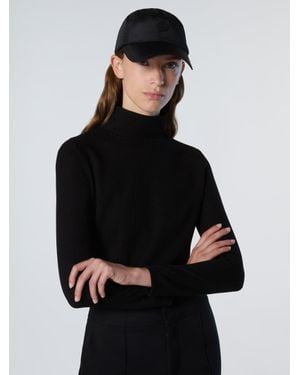 North Sails Geripptes Jersey-Shirt Mit Rollkragen - Schwarz