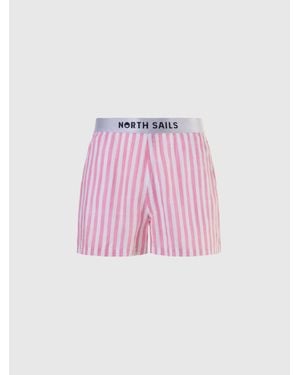 North Sails Pantalón Corto De Tencel De Rayas - Rosa