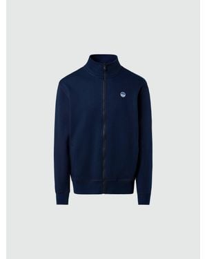 North Sails Sudadera Con Cremallera Completa Y Parche Con El Logotipo - Azul