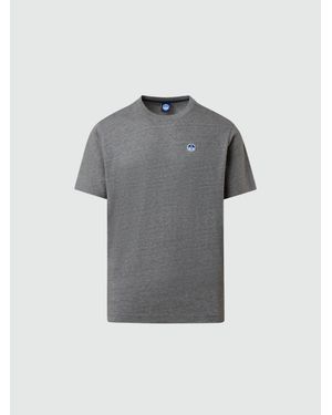 North Sails T-Shirt Mit Logo-Aufnäher - Grau