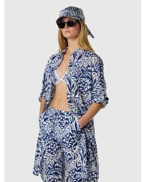North Sails Vestido De Muselina Con Estampado De Coral - Azul