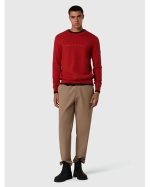 North Sails Viskosepullover Mit 3D-Schriftzug - Rot
