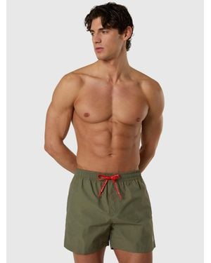 North Sails Badeshorts Mit Logoaufnäher - Grün