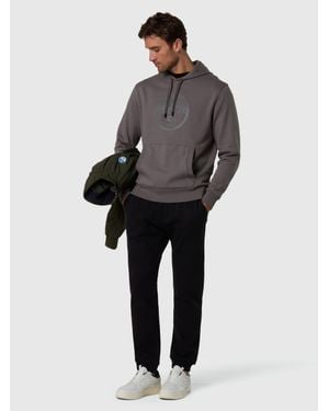 North Sails Hoodie Mit Großem Logoprint - Schwarz