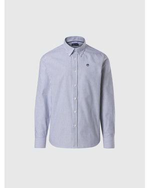 North Sails Chemise Rayée En Oxford - Bleu