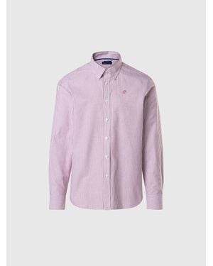North Sails Chemise Rayée En Oxford - Rose