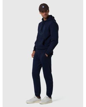 North Sails Hoodie Mit Großem Logoprint - Blau