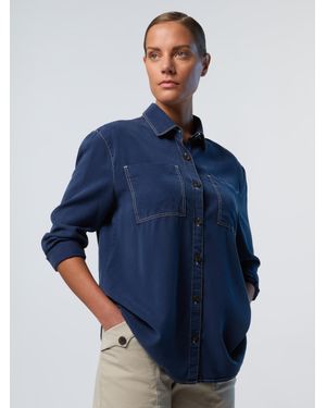 North Sails Camisa Con Bolsillo De Parche - Azul
