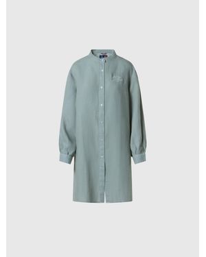 North Sails Vestido Camisero De Lino Saint-Tropez - Azul