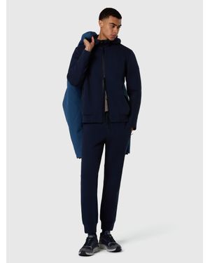North Sails Hoodie Aus Piqué-Scuba Mit Durchgehendem Reißverschluss - Blau