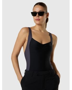 North Sails Sportlicher Badeanzug Im Retro-Stil - Schwarz