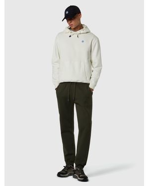 North Sails Hoodie Mit Logo-Aufnäher - Weiß