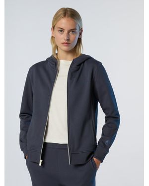 North Sails Sudadera Con Capucha Y Cremallera Completa Y Logotipo Tonal - Azul