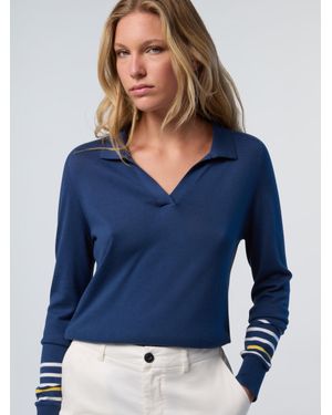 North Sails V-Pullover Mit Aloe Vera - Blau