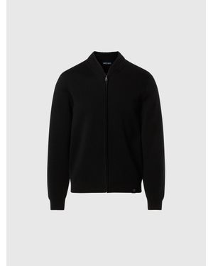 North Sails Pull Zippé En Laine Technique - Noir