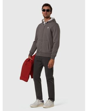 North Sails Hoodie Mit Durchgehendem Reißverschluss Und Logo-Aufnäher - Grau