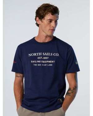 North Sails T-Shirt Avec Imprimé Voile - Bleu