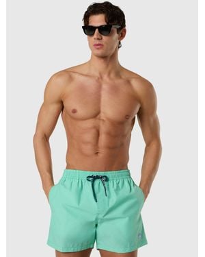 North Sails Badeshorts Mit Logoaufnäher - Grün