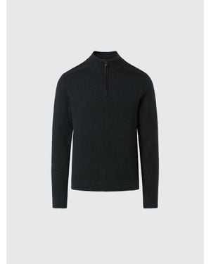 North Sails Pullover Aus Funktionswolle Mit Halbem Reißverschluss - Blau