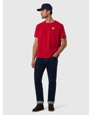 North Sails T-Shirt D'Archives En Coton Épais - Rouge