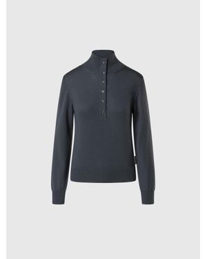North Sails Jersey De Lana Merina Extrafina Con Botones - Azul