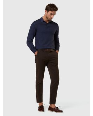 North Sails Verwaschener Polo-Pullover Aus Merinowolle - Blau