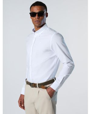 North Sails Chemise En Oxford Avec Logo Brodé - Blanc