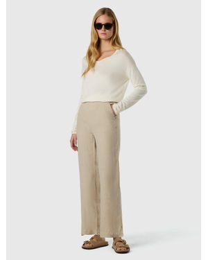 North Sails Pantalones De Lino Con Cintura Paperbag - Neutro