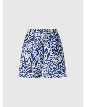 North Sails Pantalones Cortos De Muselina Con Estampado De Coral - Azul