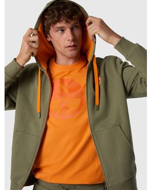 North Sails Full-Zip Hoodie With Contrast Logo - Naranja
