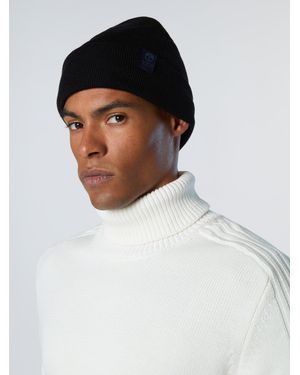 North Sails Gorro De Punto Fino Con Bajo Vuelto - Negro