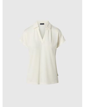 North Sails Knopfloses Poloshirt Aus Slub-Jersey - Weiß