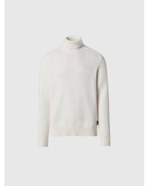 North Sails Rollkragenpullover Mit Rippdetails - Weiß