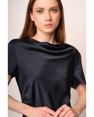 NUNA LIE Top Lucido Con Arricciatura Taglia - Nero