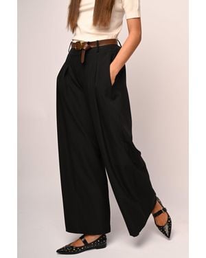 NUNA LIE Pantaloni Palazzo Con Cintura - Nero