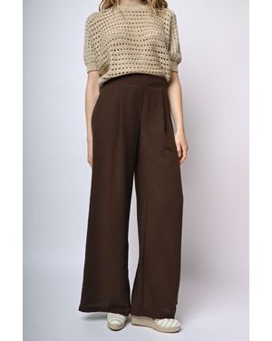 NUNA LIE Pantaloni Palazzo Con Pieghe - Marrone