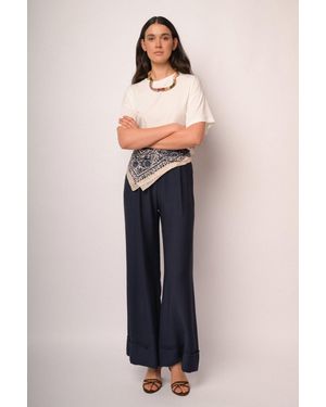 NUNA LIE Pantaloni Palazzo Con Risvolto Taglia - Blu
