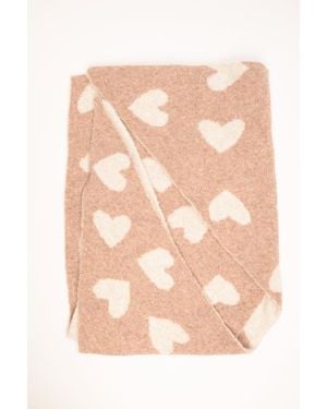 NUNA LIE Sciarpa Con Motivo Cuori/Avorio Taglia - Rosa