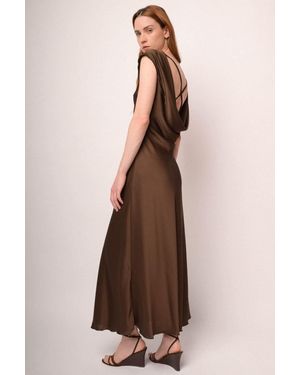 NUNA LIE Abito Lungo Con Scollo Schiena Taglia - Marrone