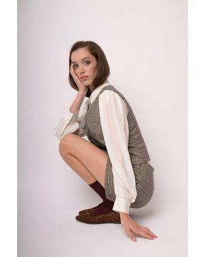 NUNA LIE Gilet Monopetto Check Grigio Taglia - Multicolore