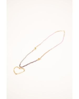 NUNA LIE Collana Con Perline E Cuore Taglia - Neutro