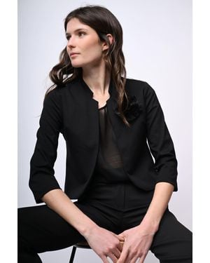 NUNA LIE Bolero Con Spilla A Rosa 3D - Nero