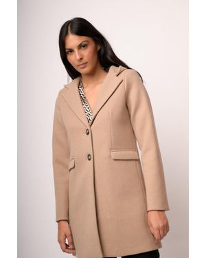 NUNA LIE Cappotto Cammello Misto Lana Con Cappuccio Taglia - Neutro