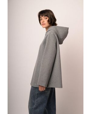 NUNA LIE Cappotto Corto Con Zip E Cappuccio Taglia - Grigio