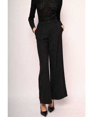 NUNA LIE Pantaloni Palazzo Con Glitter - Nero