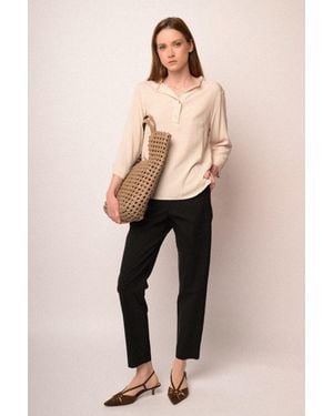 NUNA LIE Pantaloni Con Filetti E Risvolto Taglia - Neutro