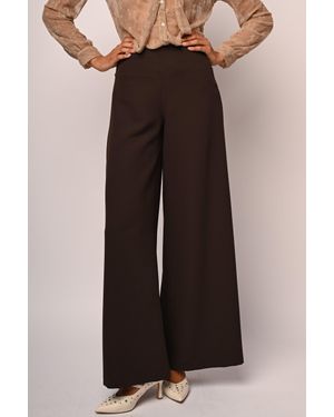 NUNA LIE Pantaloni Palazzo Con Zip - Nero